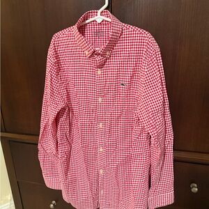 EUC Vineyard Vines Boys Red/White Performance Checkered Buttondown Shirt